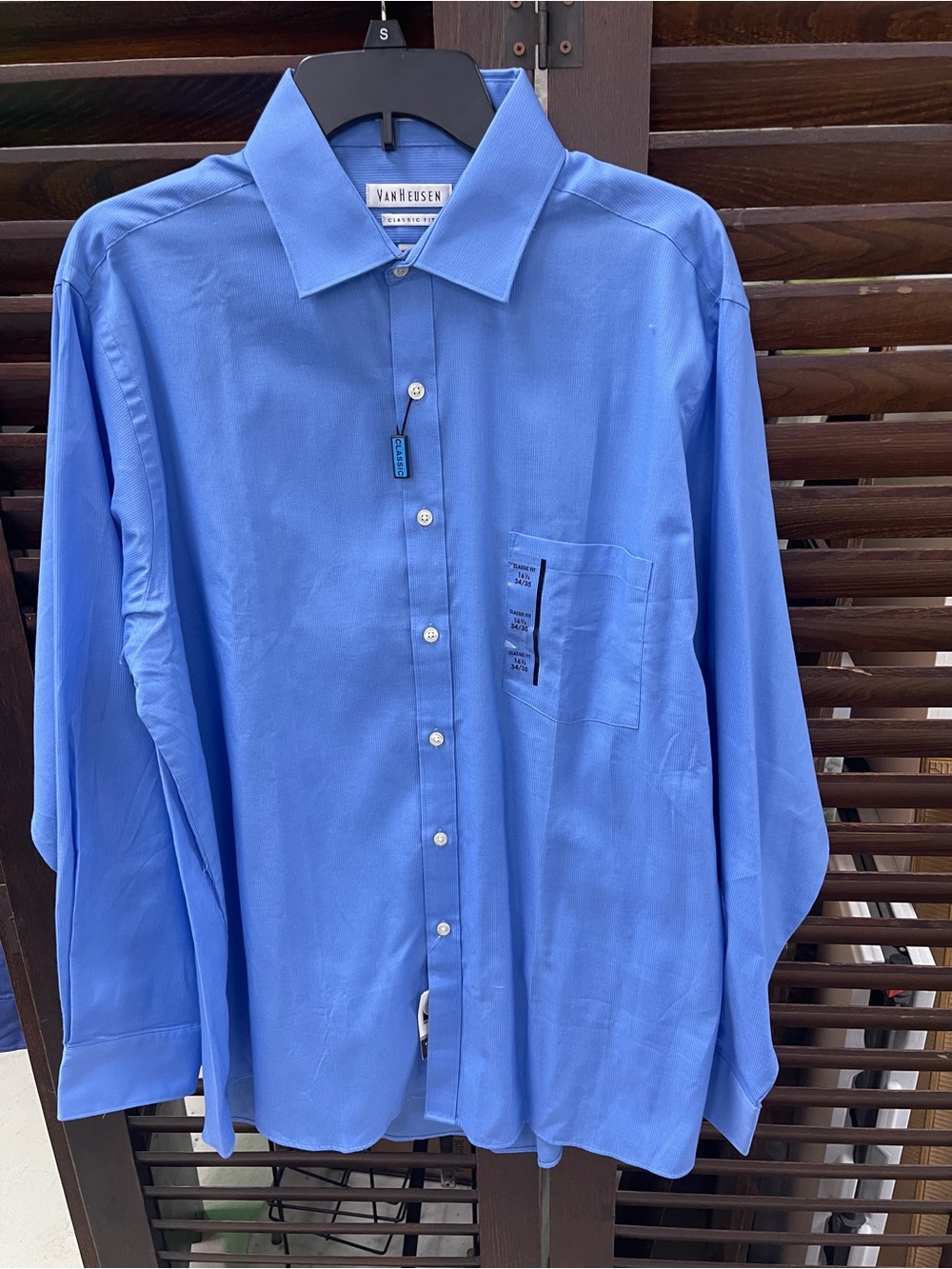 Van Heusen Men's Light Blue Button-Down Dress Shirt